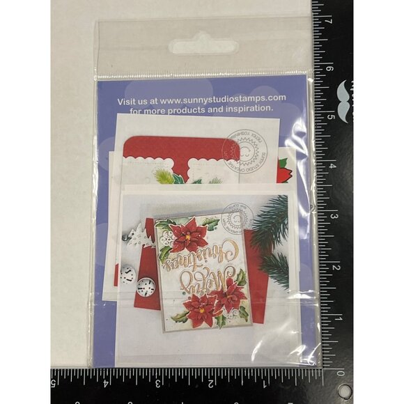 Sunny Studio Snippets Custom Craft Dies Layered Poinsettia Design SSDIE-166 - Picture 2 of 2